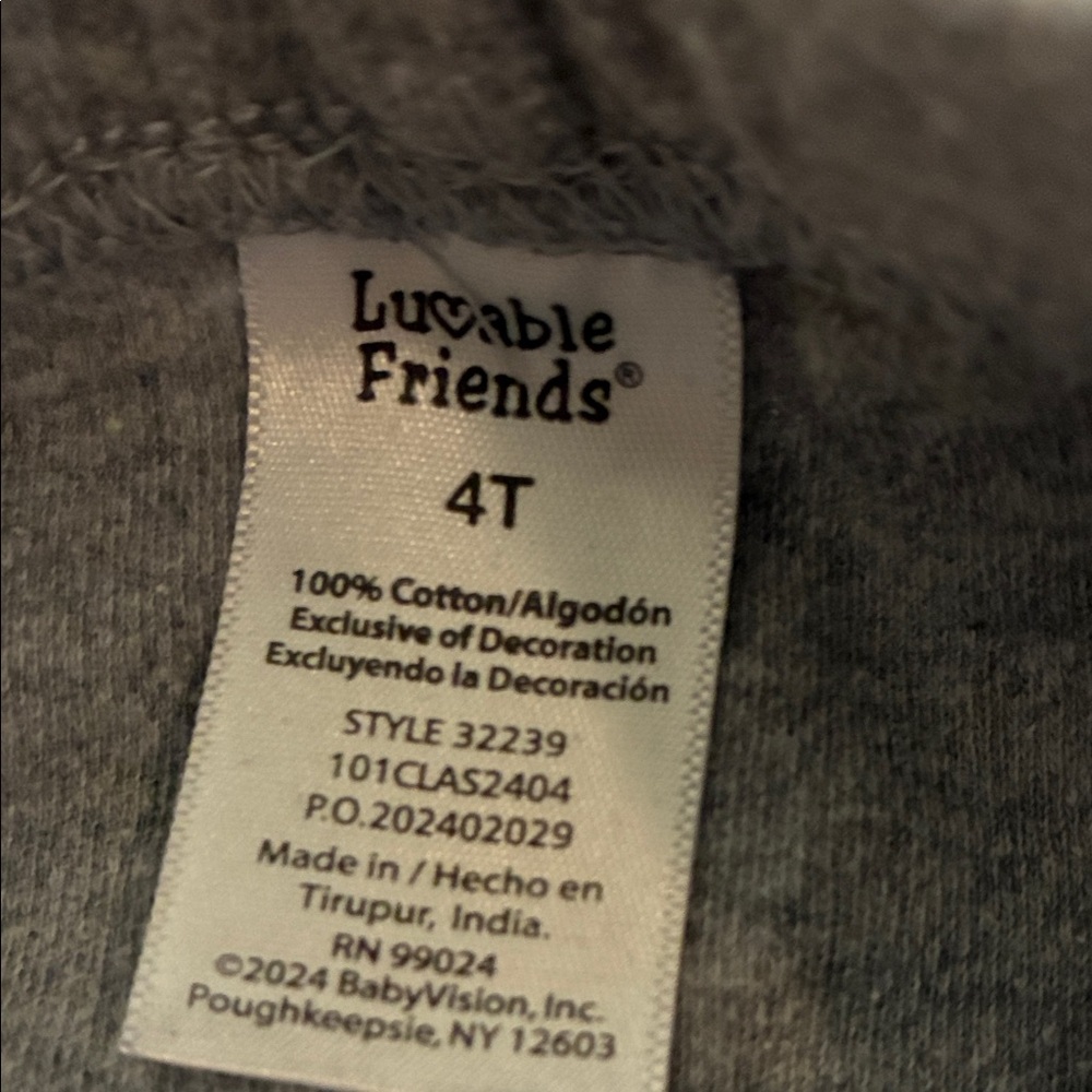 Set of 12 Luvable Friends Gray and Blue Kids Joggers - Picture 2 of 4